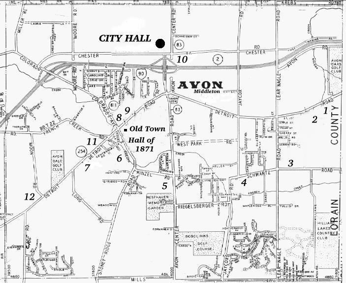 Location of Historical Homes in Avon